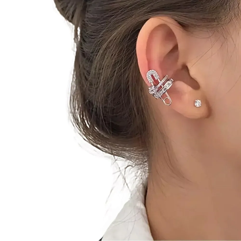Safety pin ear cuff N711
